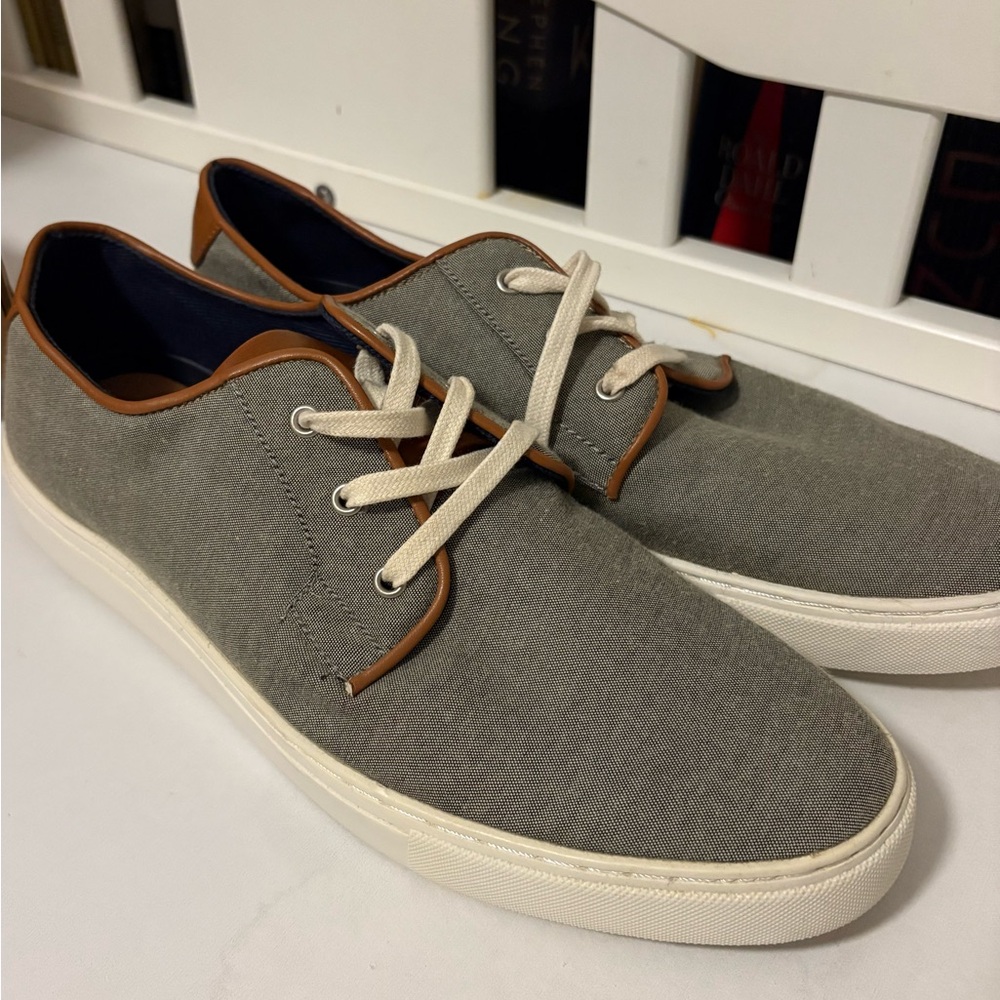 NWOT, never worn Gray and Tan Casual Sneakers